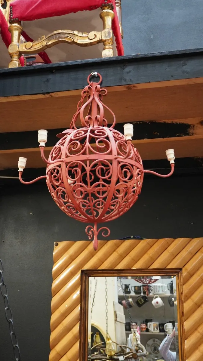 Vintage Spanish Iron Chandelier - Image 1