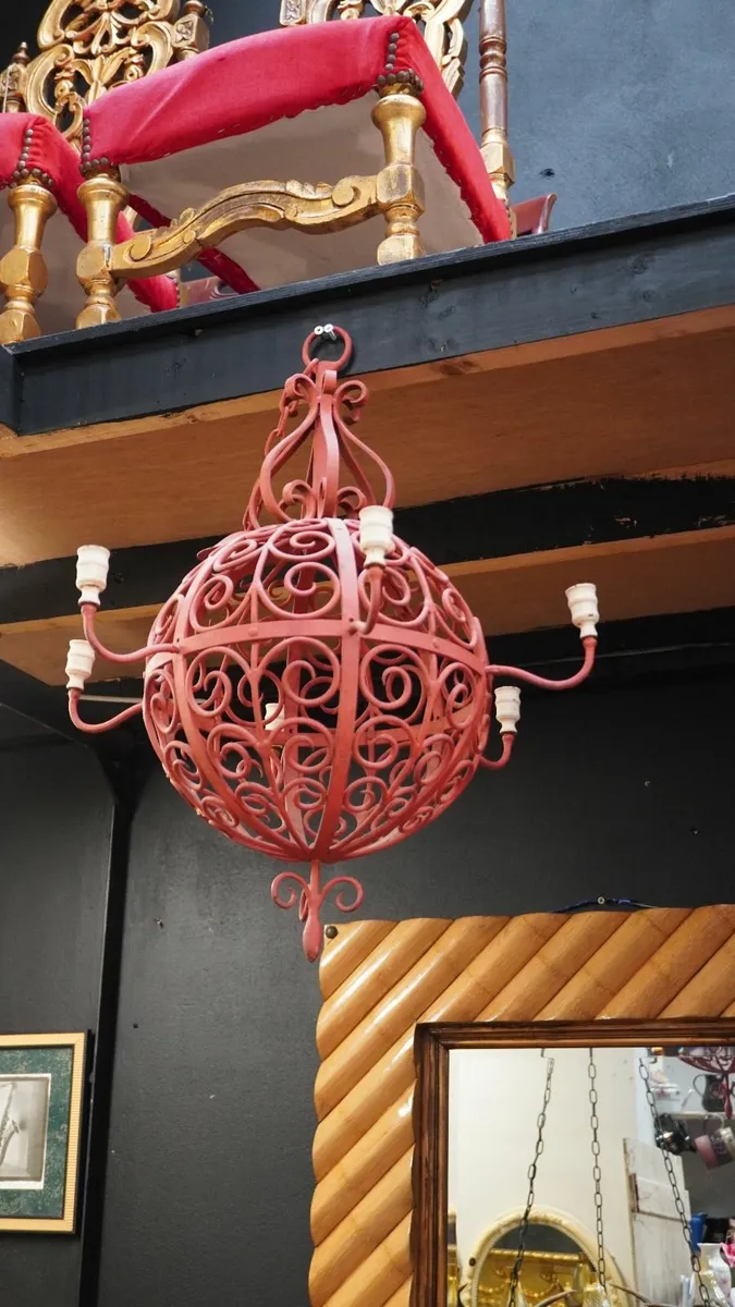 Vintage Spanish Iron Chandelier - Image 2