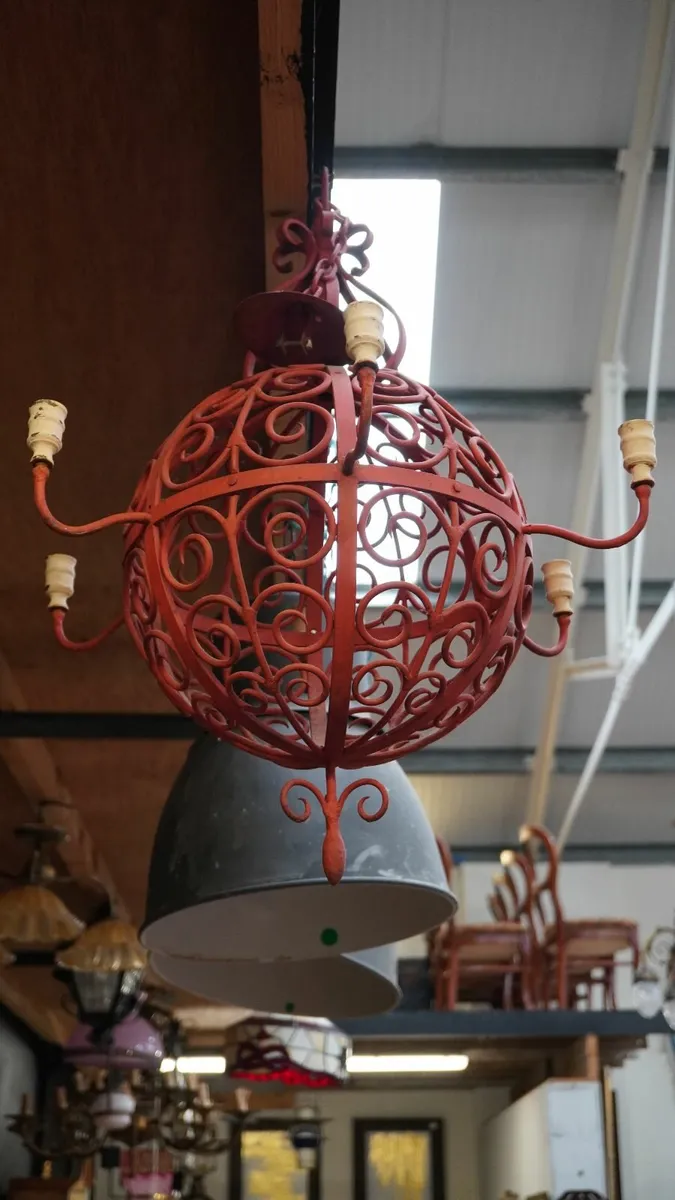 Vintage Spanish Iron Chandelier - Image 3