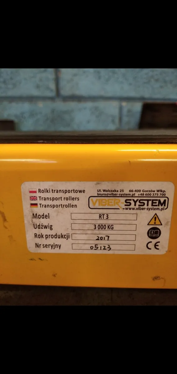 2 Transport Rollers 3000kg Heavy Duty - Image 3