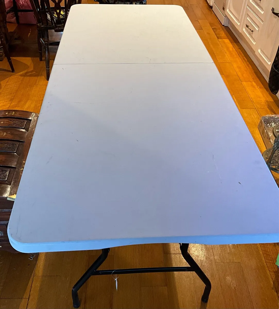 Large 6 ft. Folding White Table - Image 1