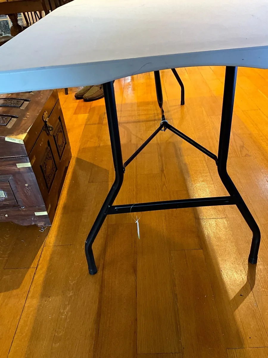 Large 6 ft. Folding White Table - Image 4