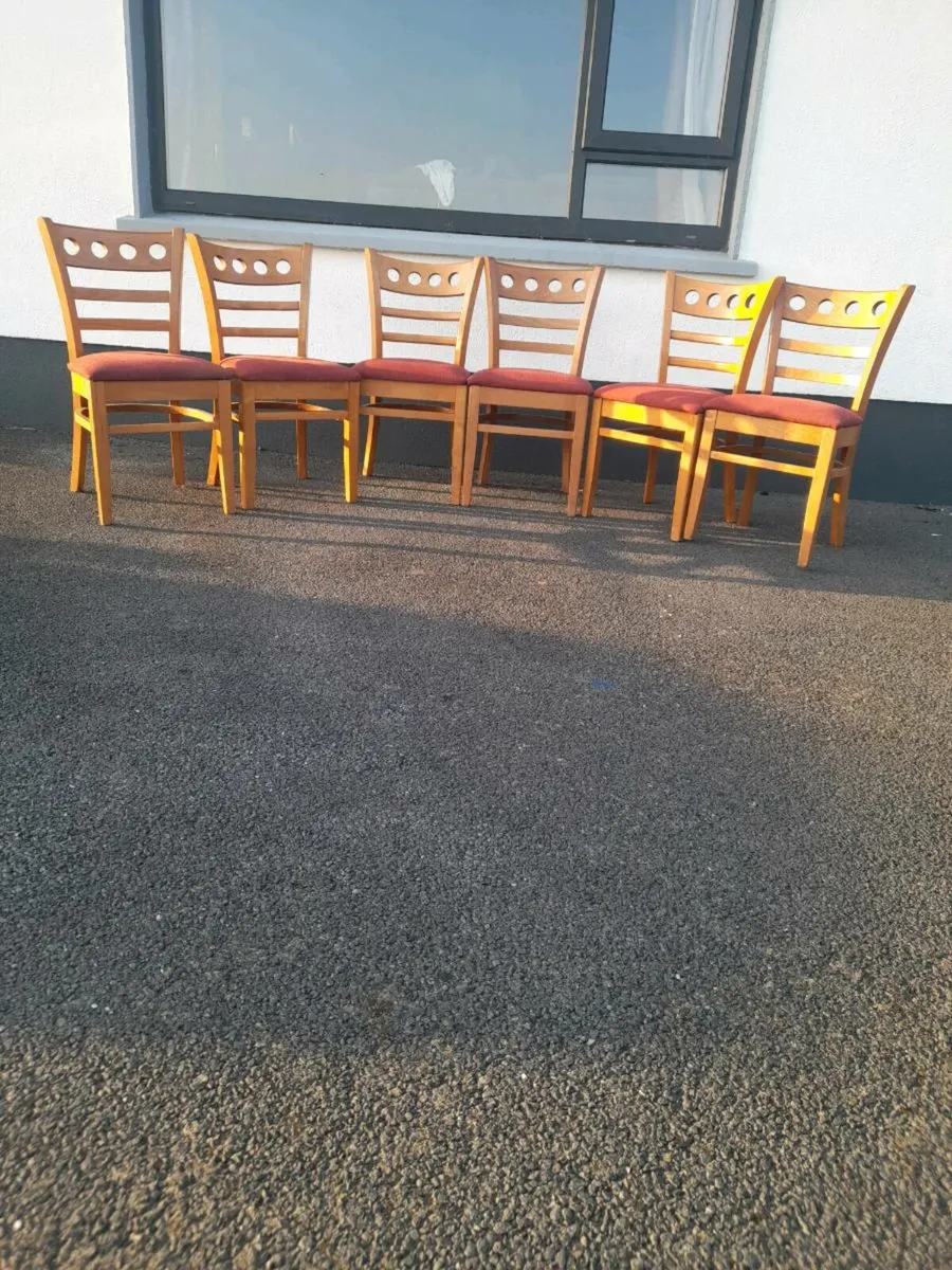6 Solid Wooden Chairsin Great condition - Image 2