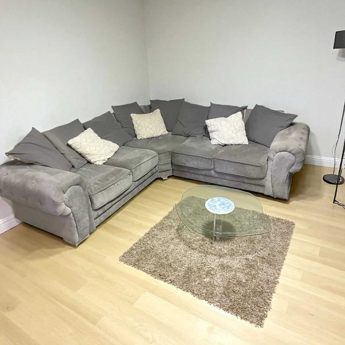 Grey Verona corner sofa L shaped delivery - Image 1