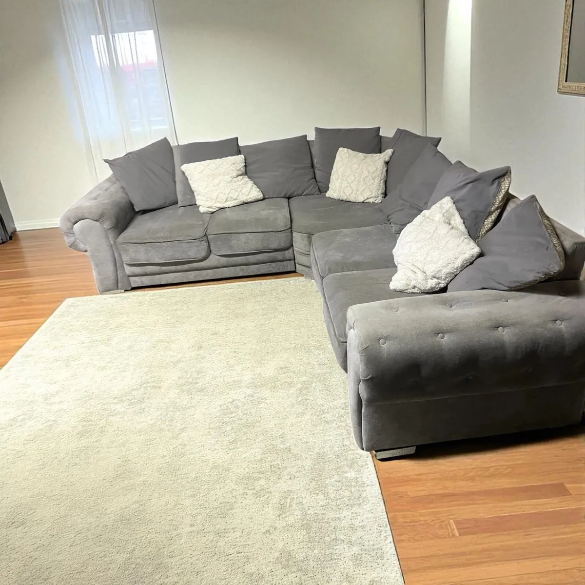 Grey Verona corner sofa L shaped delivery - Image 2