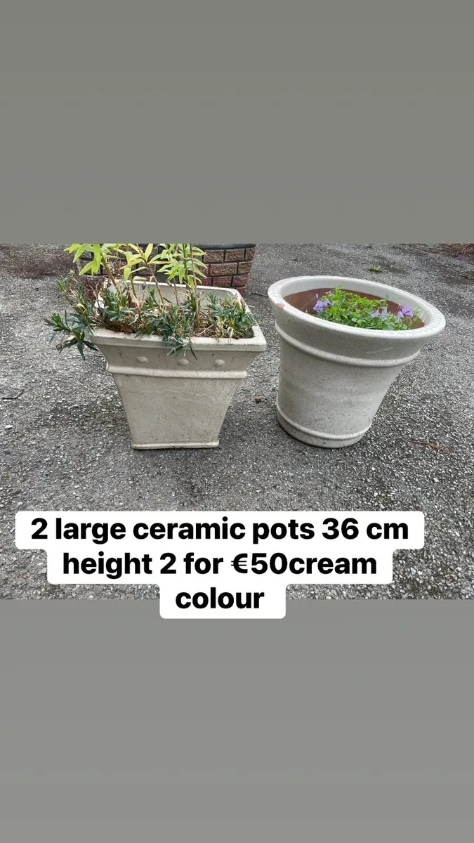 2 ceramic pots - Image 1