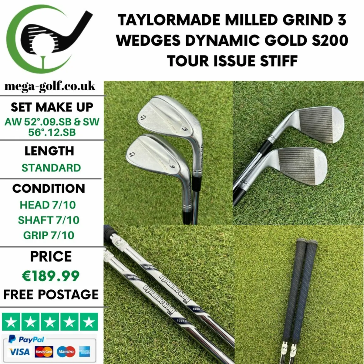 Taylormade Milled Grind 3 Wedges Set / Stiff - Image 1