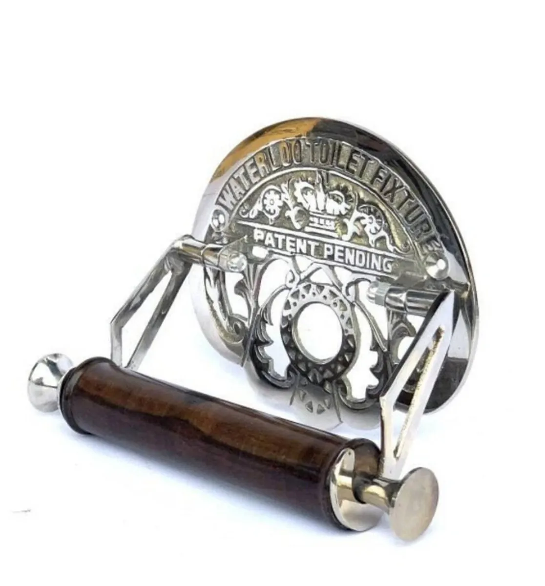 Brass/Silver Antique Style Toilet Roll Holder NEW - Image 2