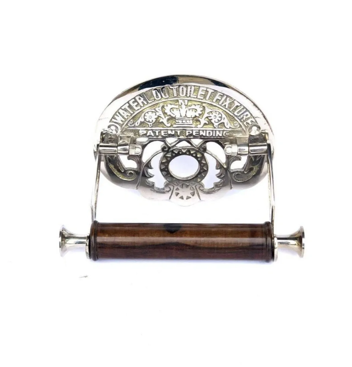 Brass/Silver Antique Style Toilet Roll Holder NEW - Image 3