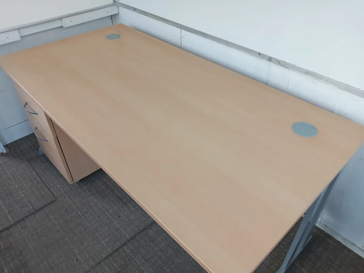 Delivery - Office Desk with Pedestal of Drawers - Image 4