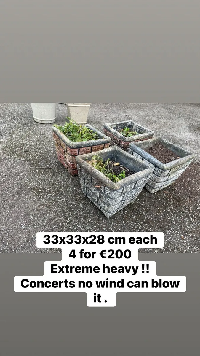 4 x concrete flower Pot - Image 3
