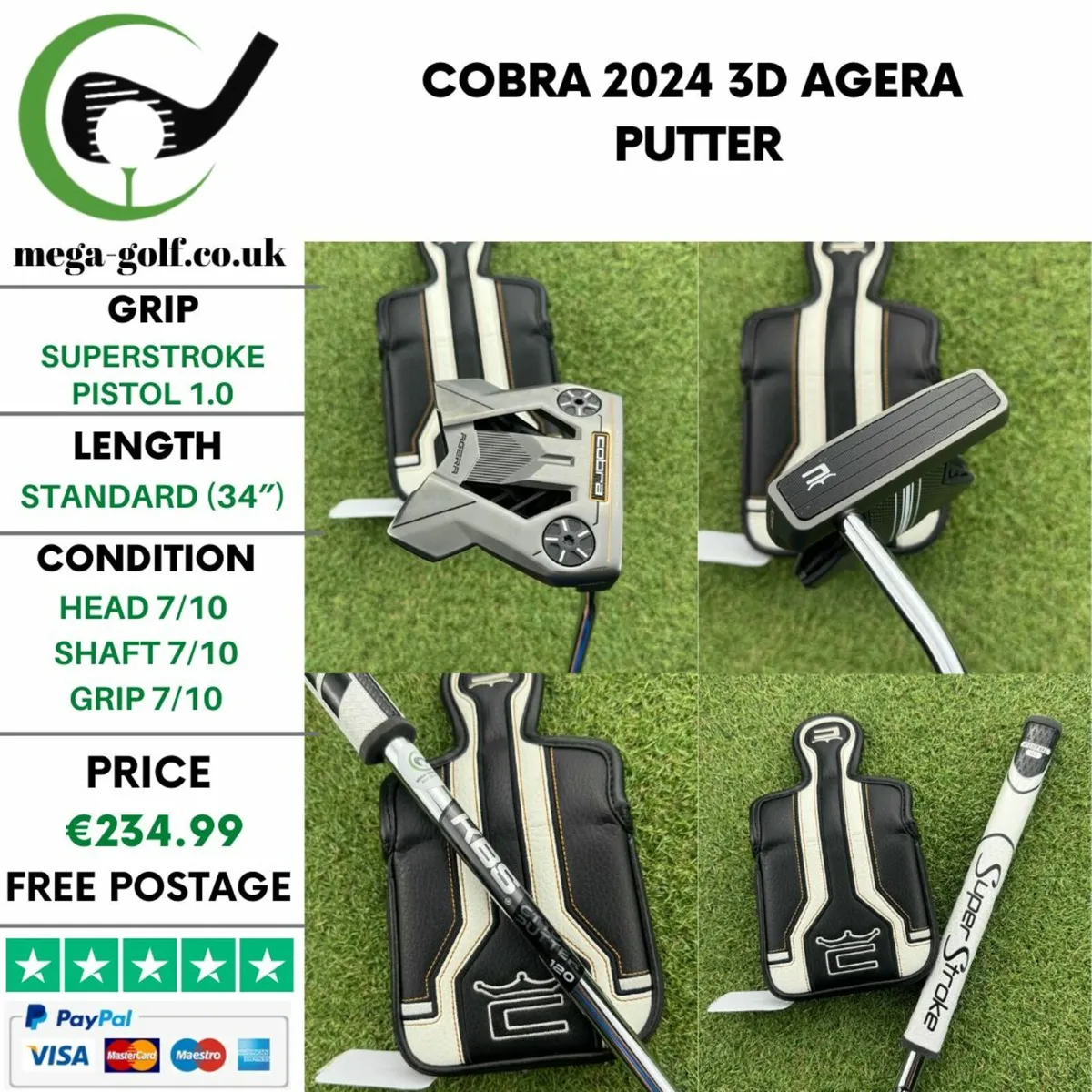 Cobra 2024 3D Agera Putter / 34″ - Image 1