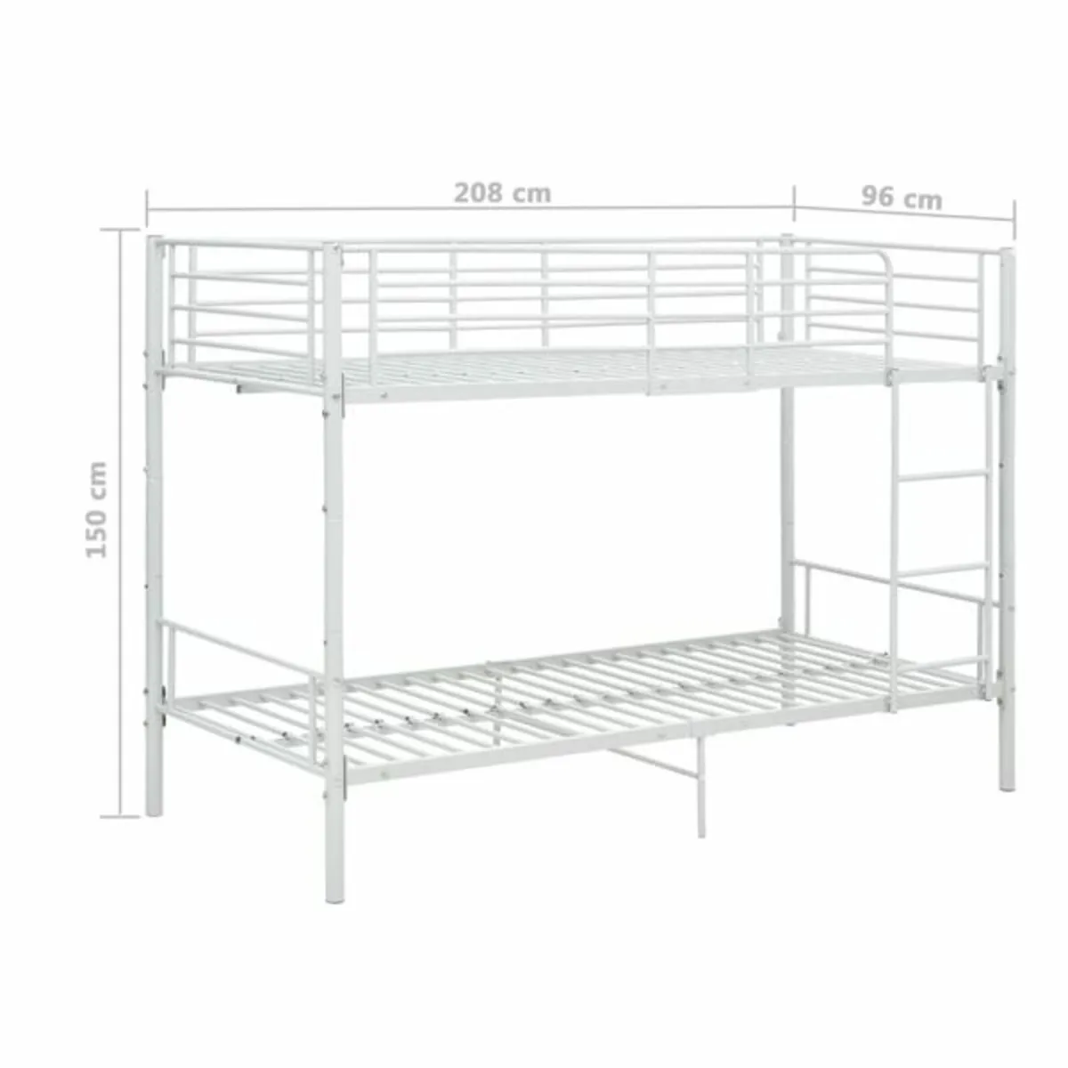 2 Single or single Bunk Bed, white with mattress - Image 3