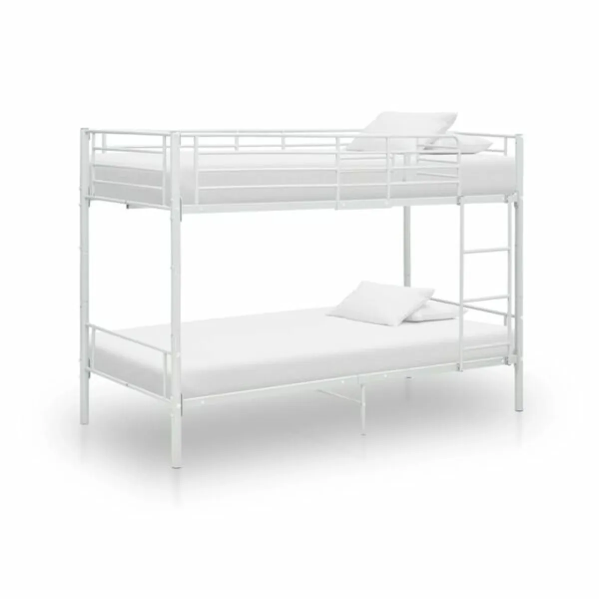 2 Single or single Bunk Bed, white with mattress - Image 4