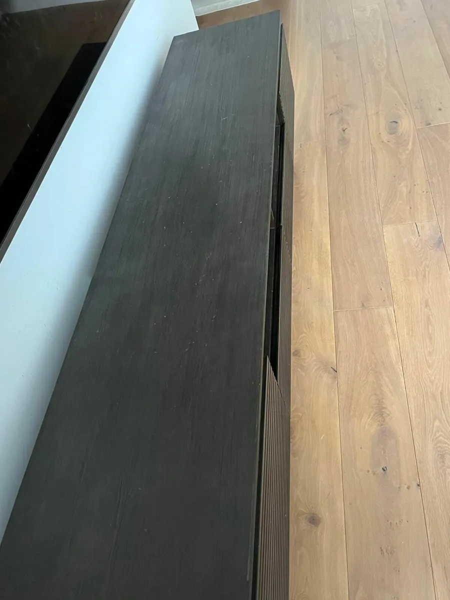 Modern Dark Wood TV Unit / Media Cabinet – 210cm - Image 1