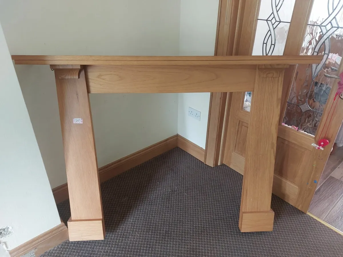 Solid oak frame with marble surround and base. - Image 4
