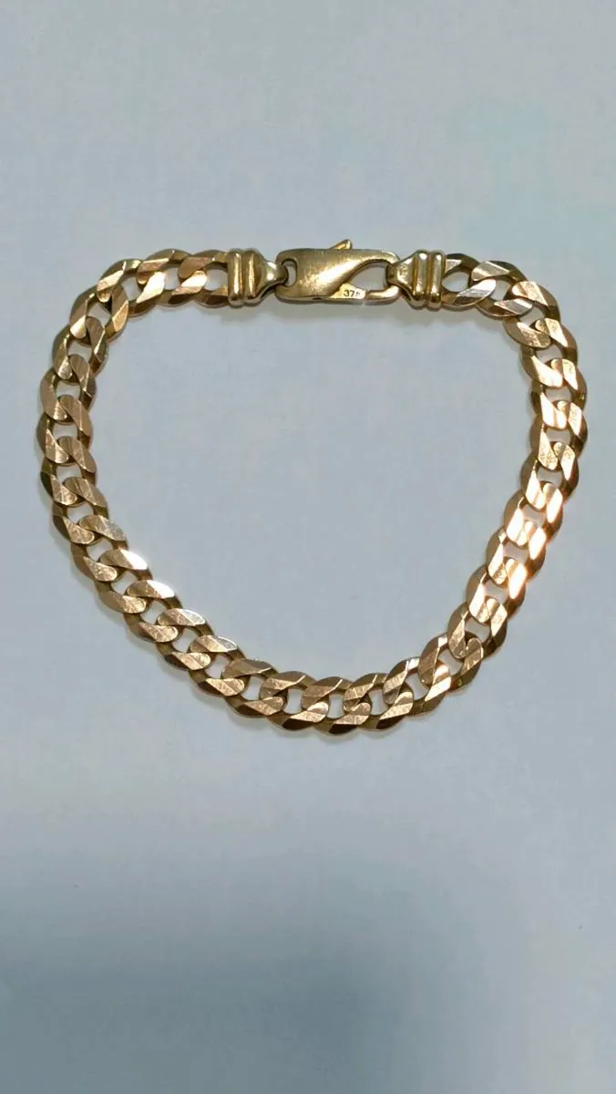 9ct Yellow Gold Curb Chain Bracelet 14.96g - Image 1