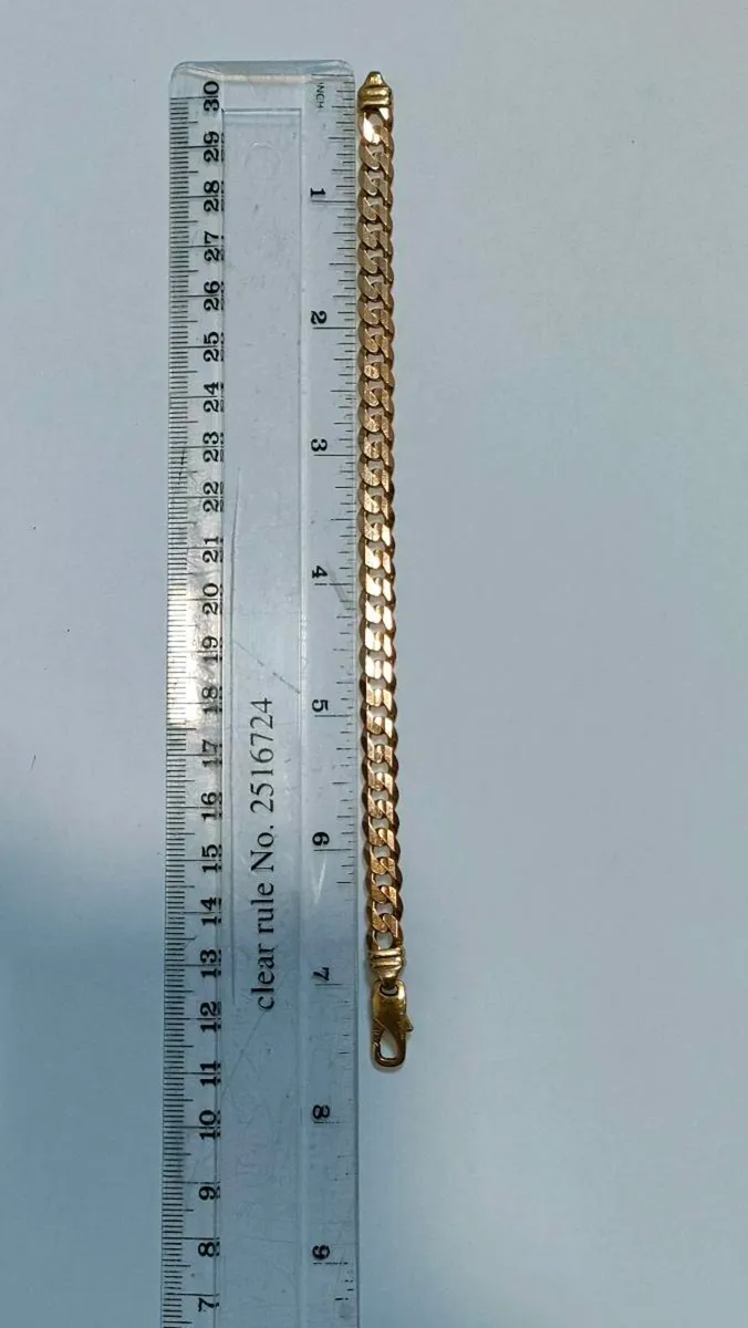 9ct Yellow Gold Curb Chain Bracelet 14.96g - Image 2