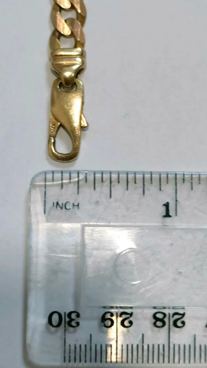 9ct Yellow Gold Curb Chain Bracelet 14.96g - Image 3