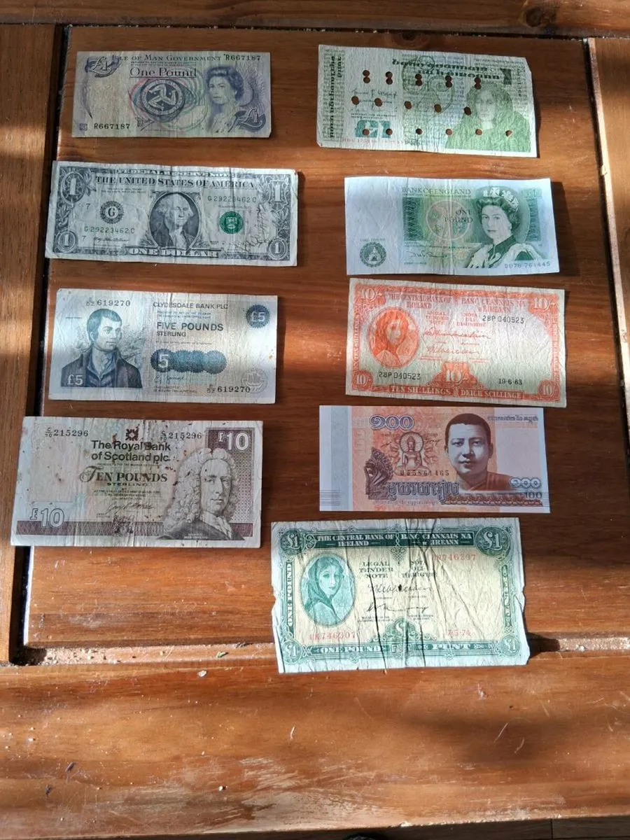 Old vintage bank notes