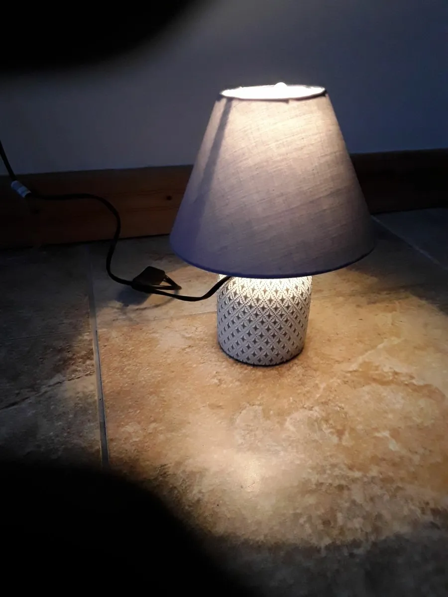 Lovely small table lamp grey shade - Image 1