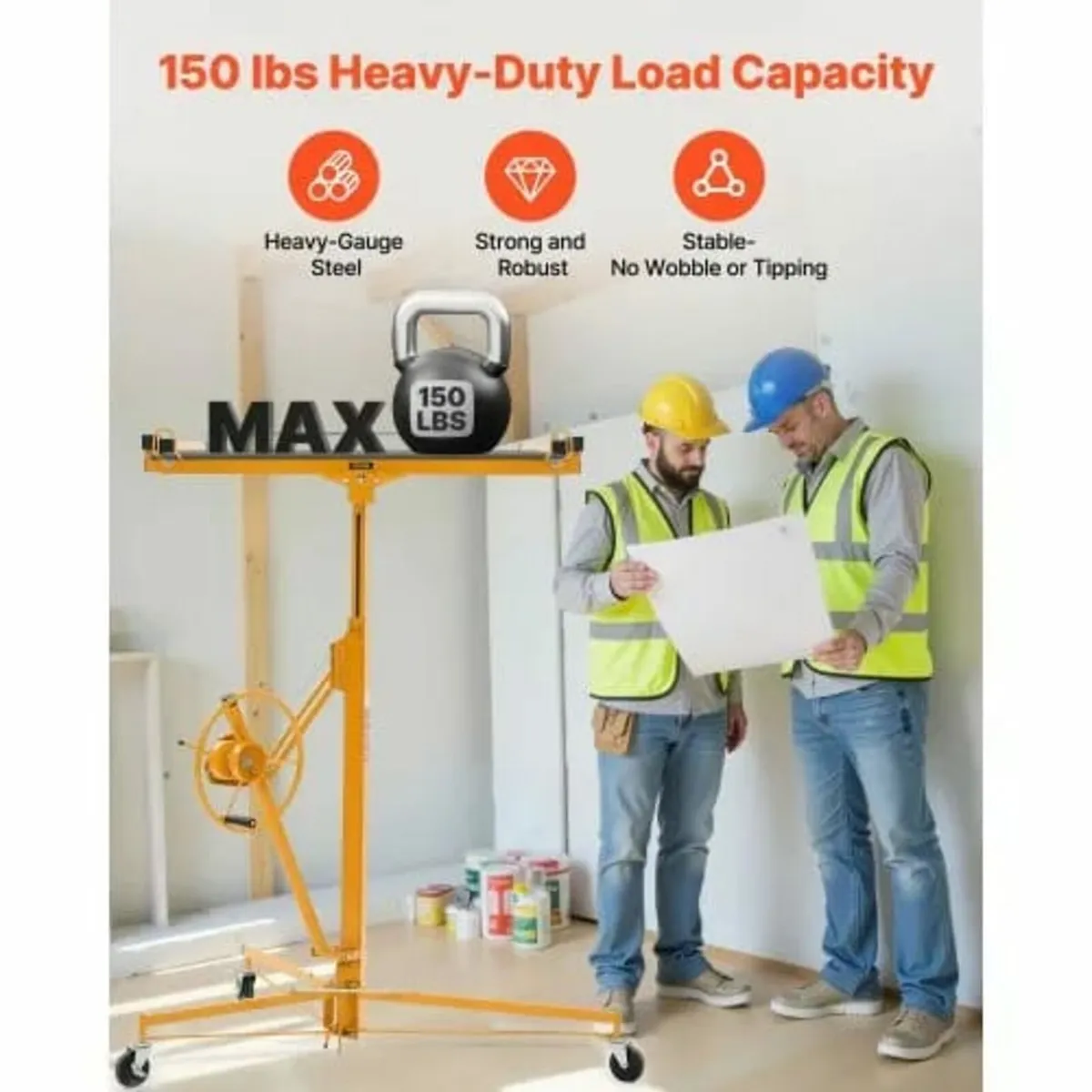 3353mm Drywall Lift, Heavy-Duty 68 kg Sheetrock Ho - Image 2