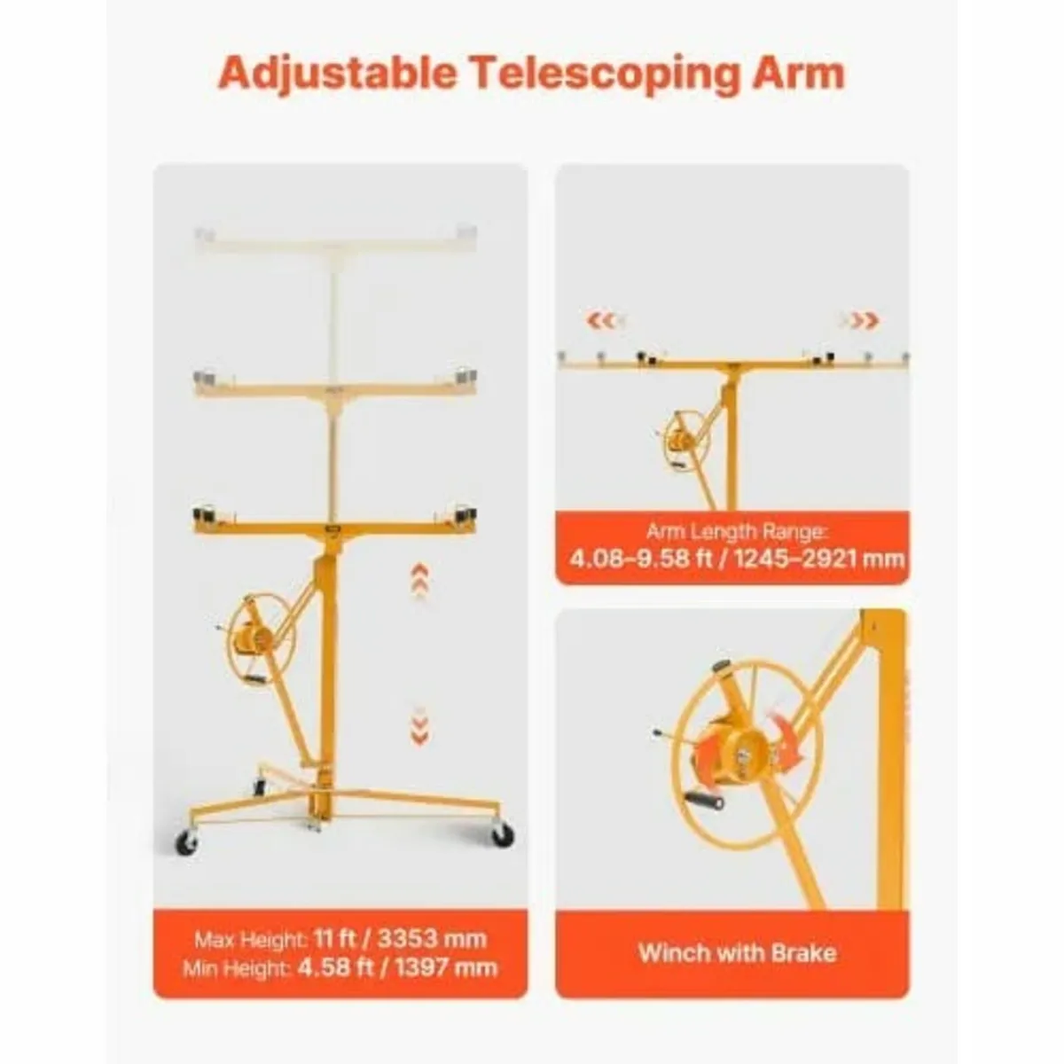 3353mm Drywall Lift, Heavy-Duty 68 kg Sheetrock Ho - Image 3
