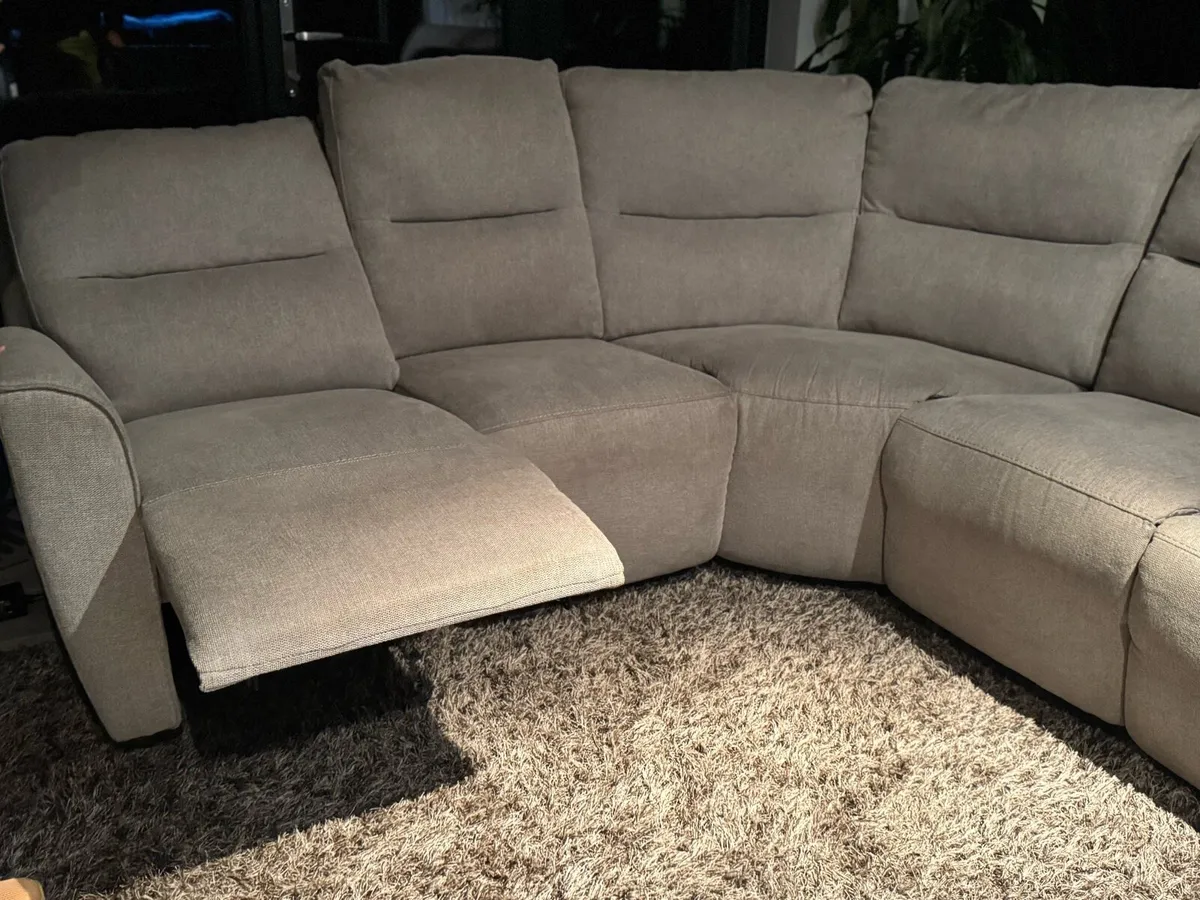 Electric recliner fabric corner sofa - Image 4