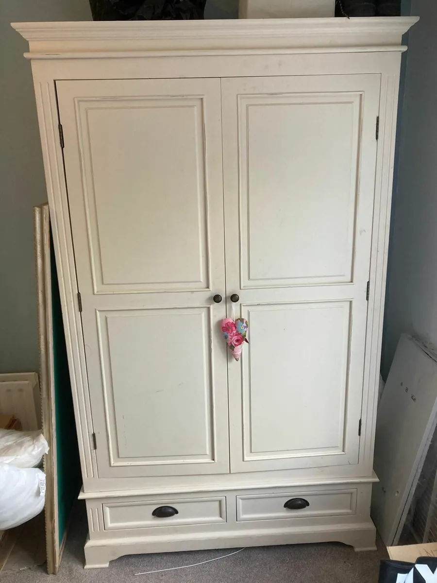 Ivory Wardrobe and 1 x Bedside Drawers - Image 1