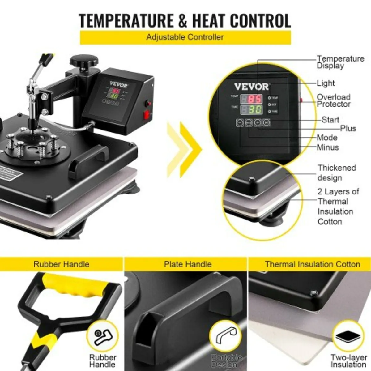Heat Press Machine, 15 x 15 Inch, 5 in 1 Combo Swi - Image 4