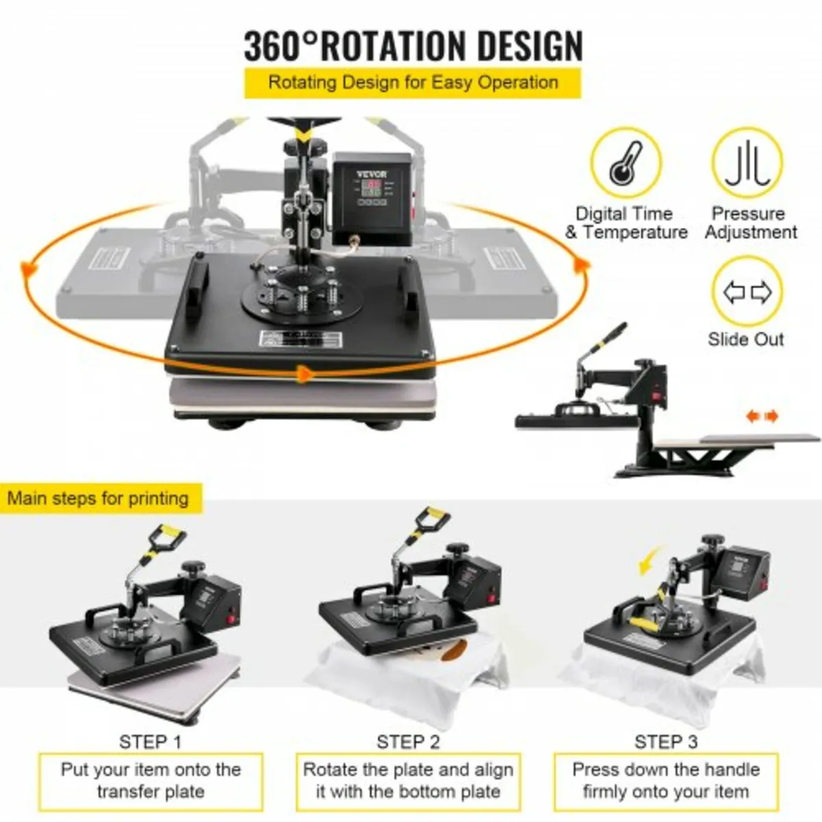 Heat Press 8 in 1 Heat Press Machine 38x38cm Heat - Image 4
