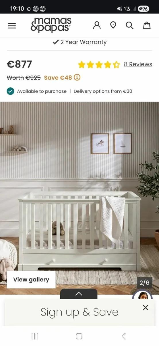 Mamas and papas oxford cot bed - Image 4