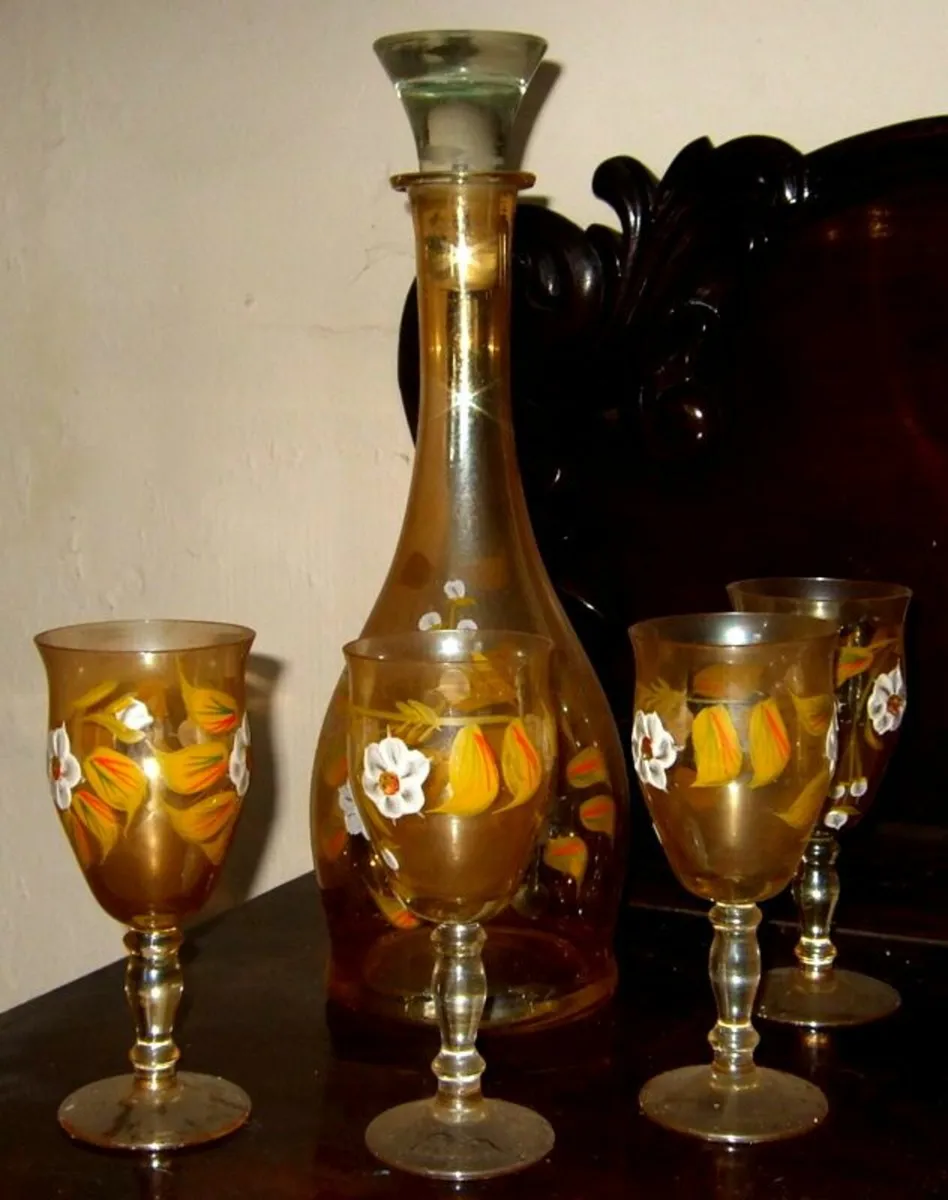 Victoria Handpainted Decanter/Glasses Set - Image 4