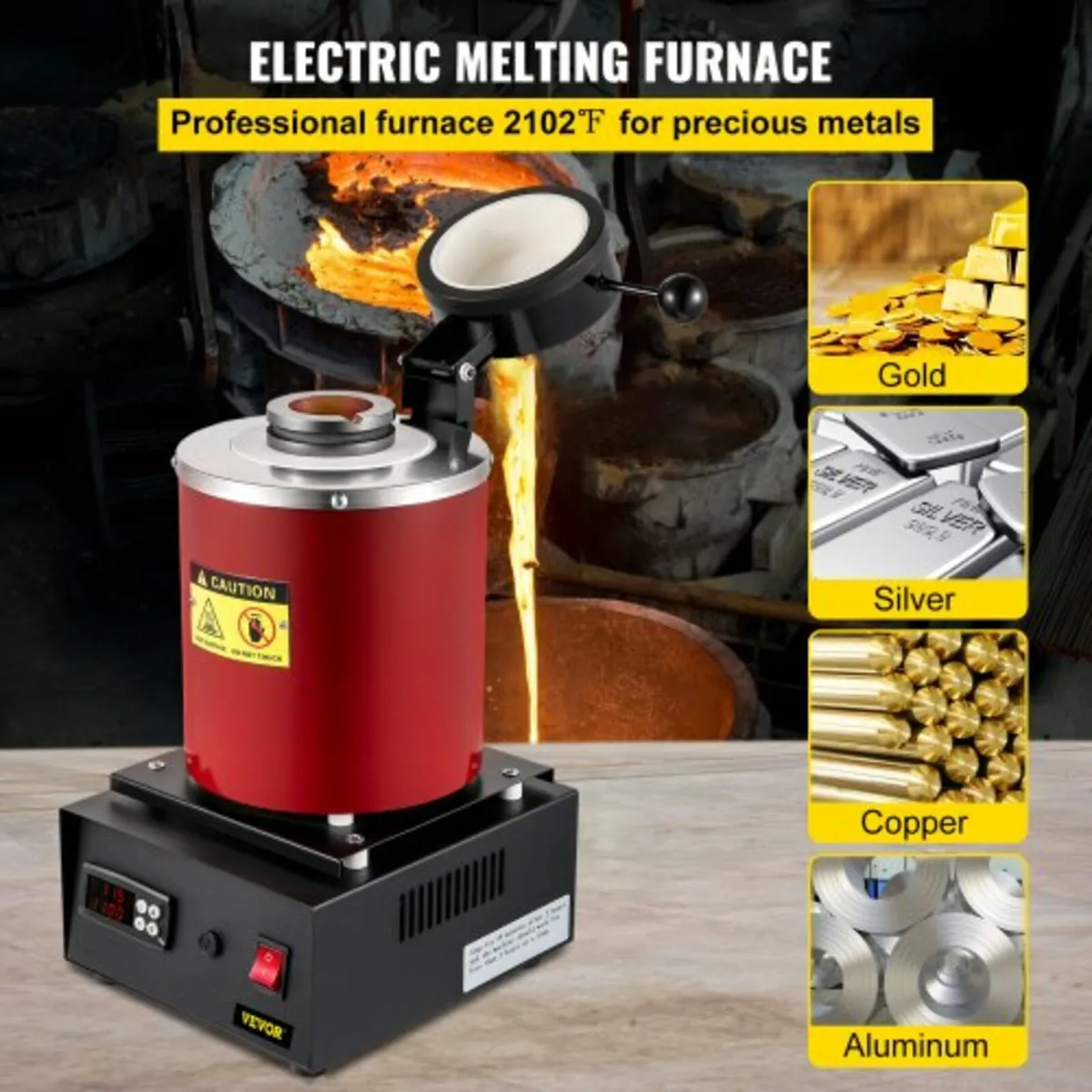 Electric Melting Furnace, 3KG Digital Electric Mel - Image 3