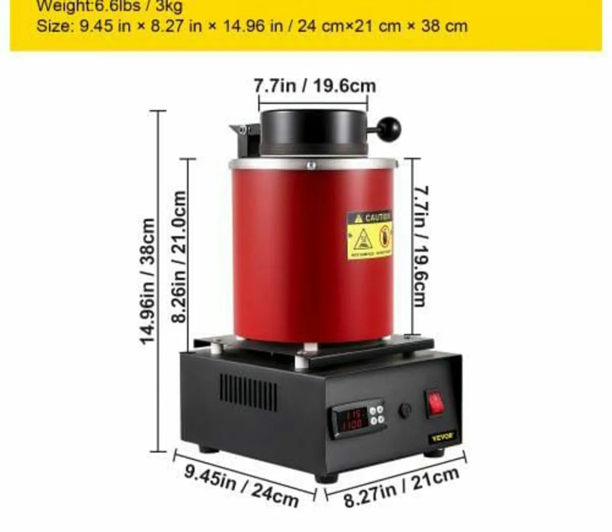 Gold Melting Furnace, 1350W, 1150 ℃ Max Temperatur - Image 4