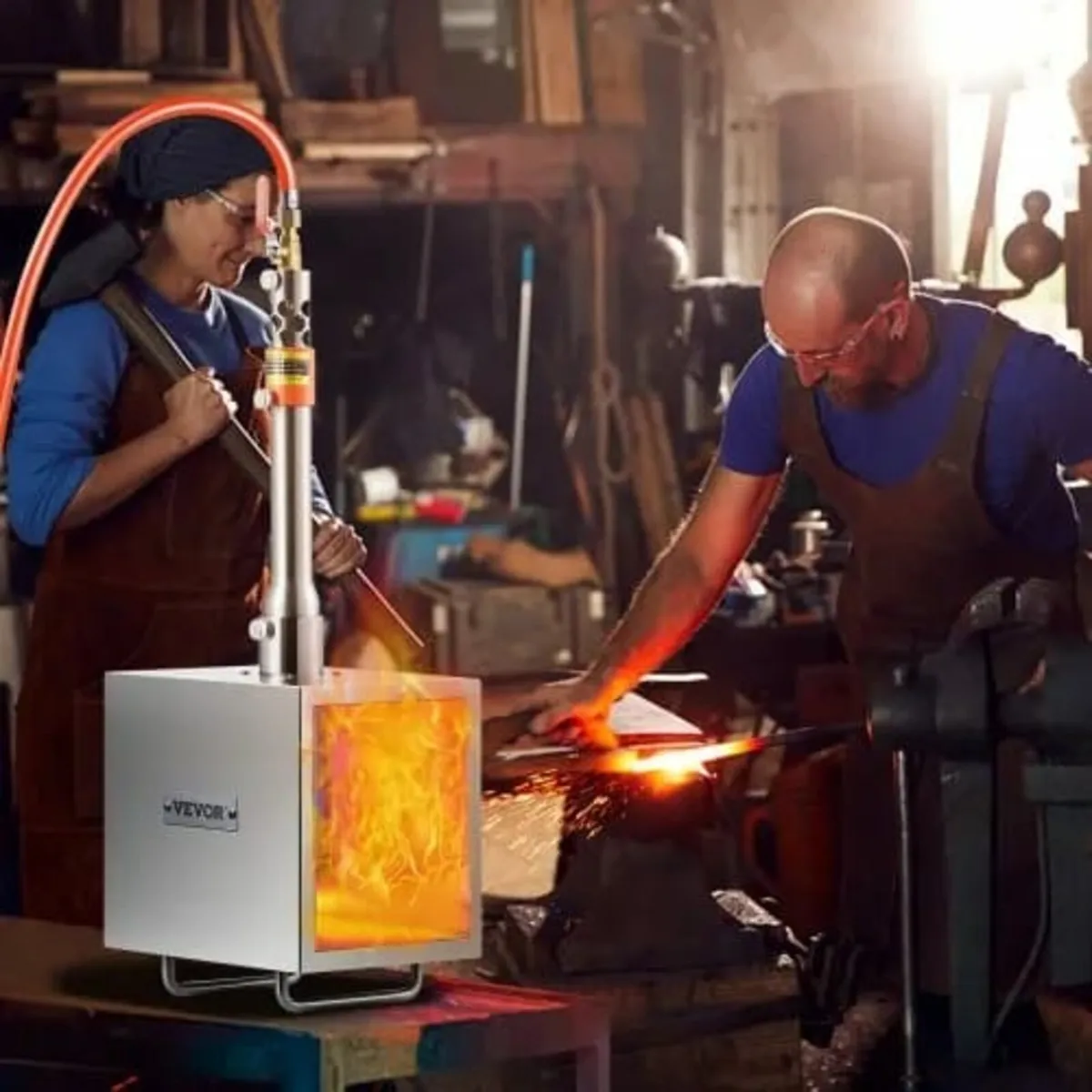 Portable Propane Forge, 1 Burner Farrier Forge, 26 - Image 2