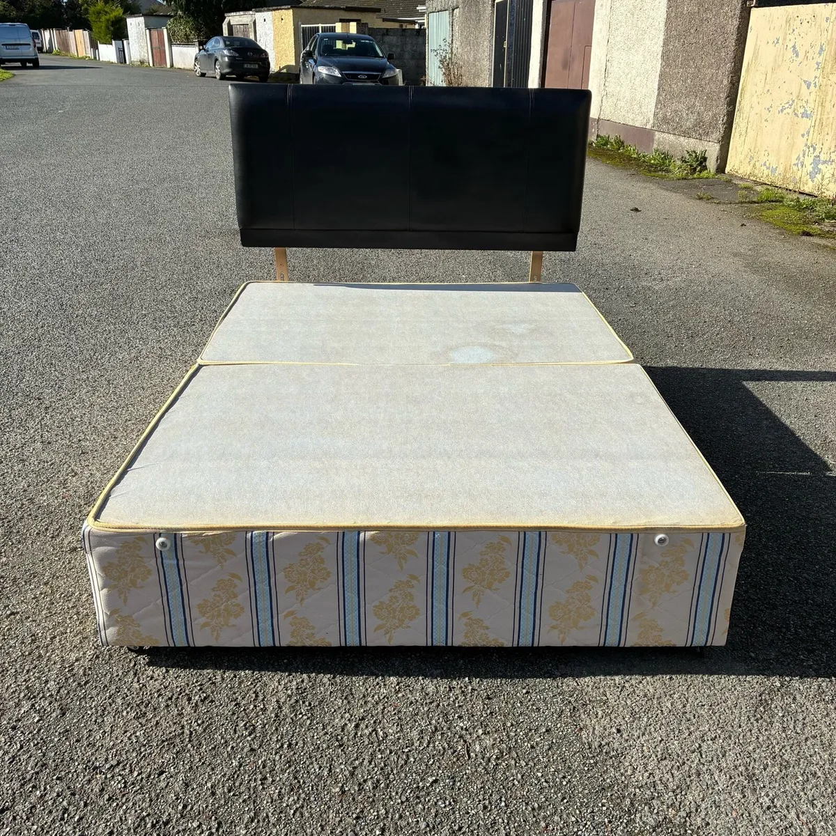 Double bed & Leather headboard - Image 4