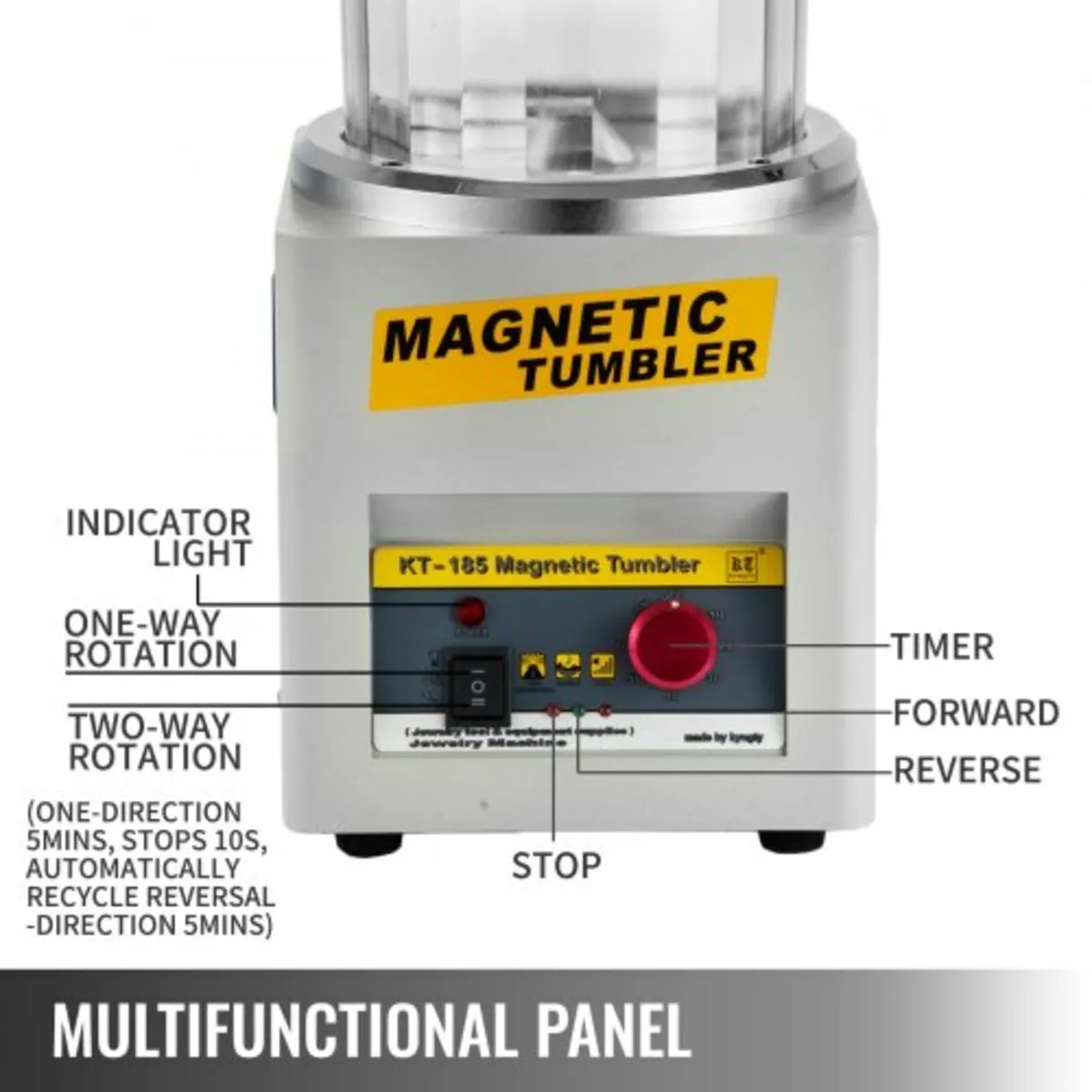KT-185 Magnetic Tumbler 180mm Jewelry Polisher Tum - Image 3