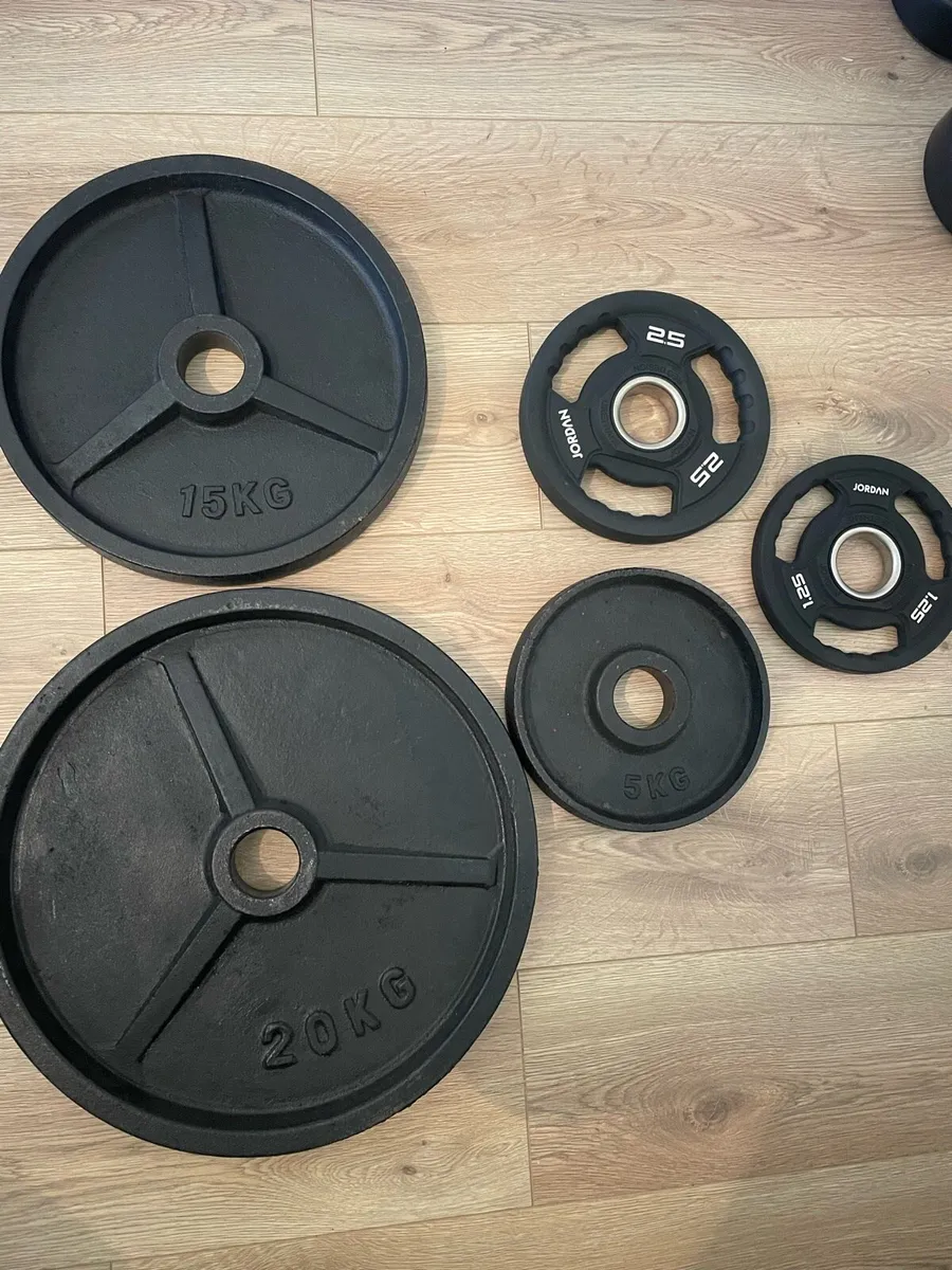 Olympic barbell and plates - Image 4