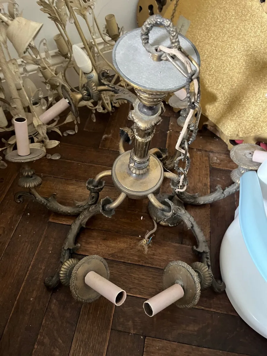 3 Chandeliers: Antique and Laura Ashley - Image 1
