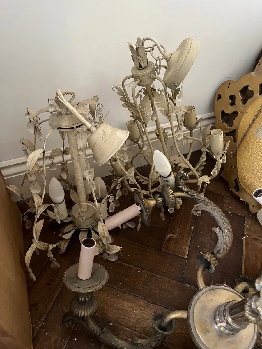 3 Chandeliers: Antique and Laura Ashley - Image 2