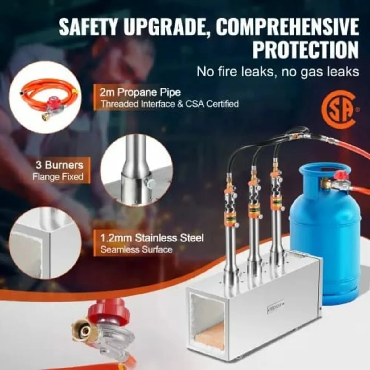 Propane Forge, 3 Burner Farrier Forge, 2600℉ Tool - Image 3