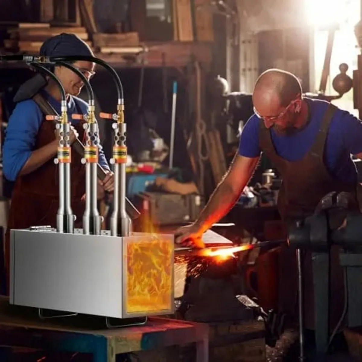 3 Burner Farrier Forge, 2600℉ Tool and Knife Makin - Image 4