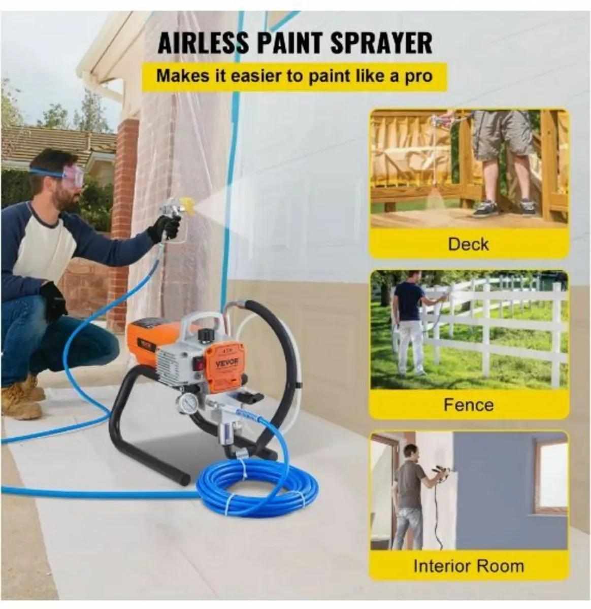 Pro Airless Wall Paint Sprayer, 1800W - Image 3