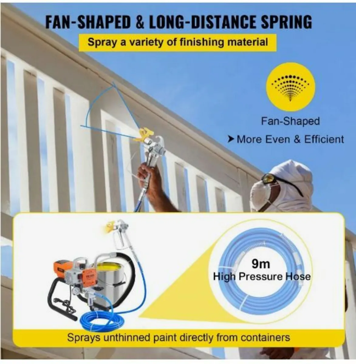 Pro Airless Wall Paint Sprayer, 1800W - Image 4