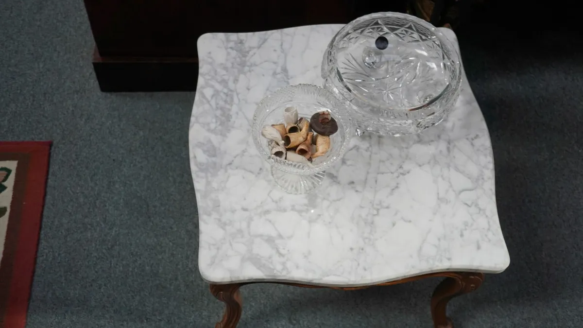 French Marble-Top Side Table - Image 3
