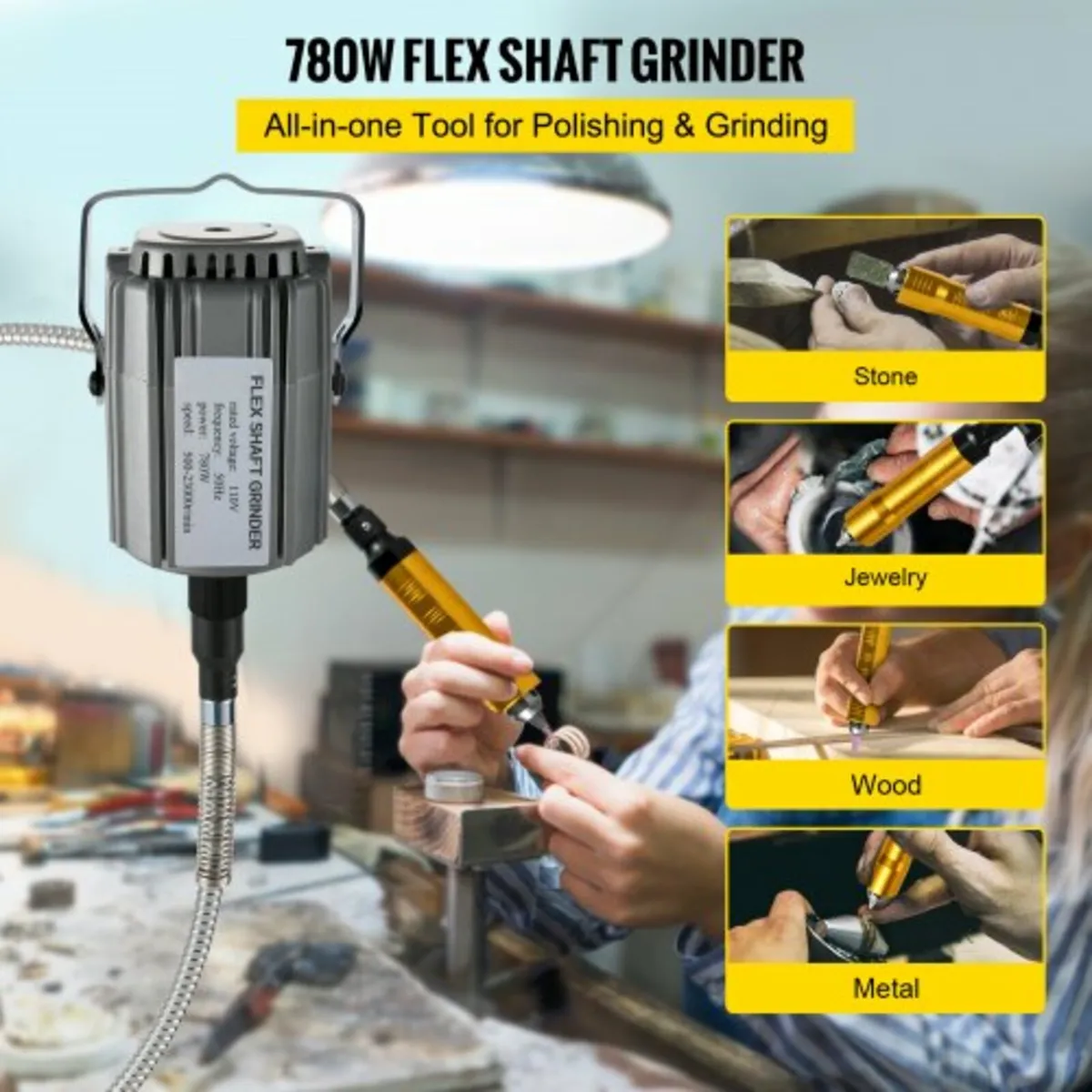 Flex Shaft Grinder 780W Rotary Tool 500-23000RPM R - Image 3