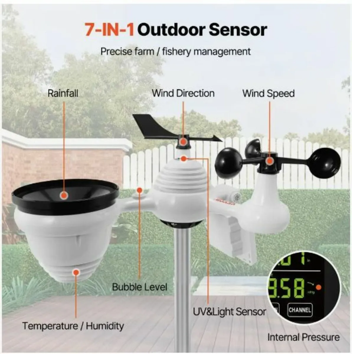 7-in-1 Wi-Fi Weather Station, 19.1 cm (7.5-inch) - Image 3