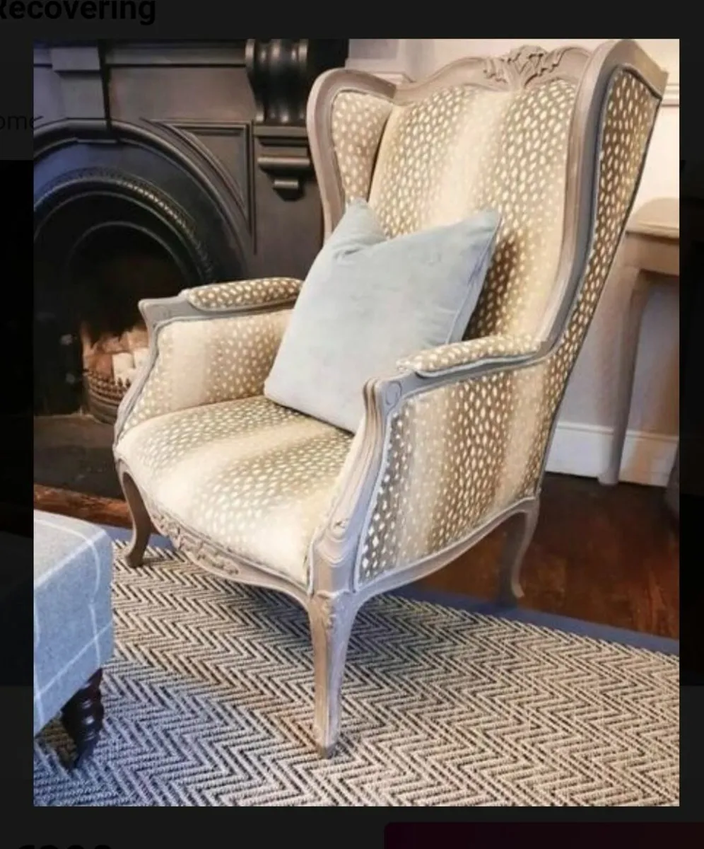 Antique Wingback Armchair - Image 3