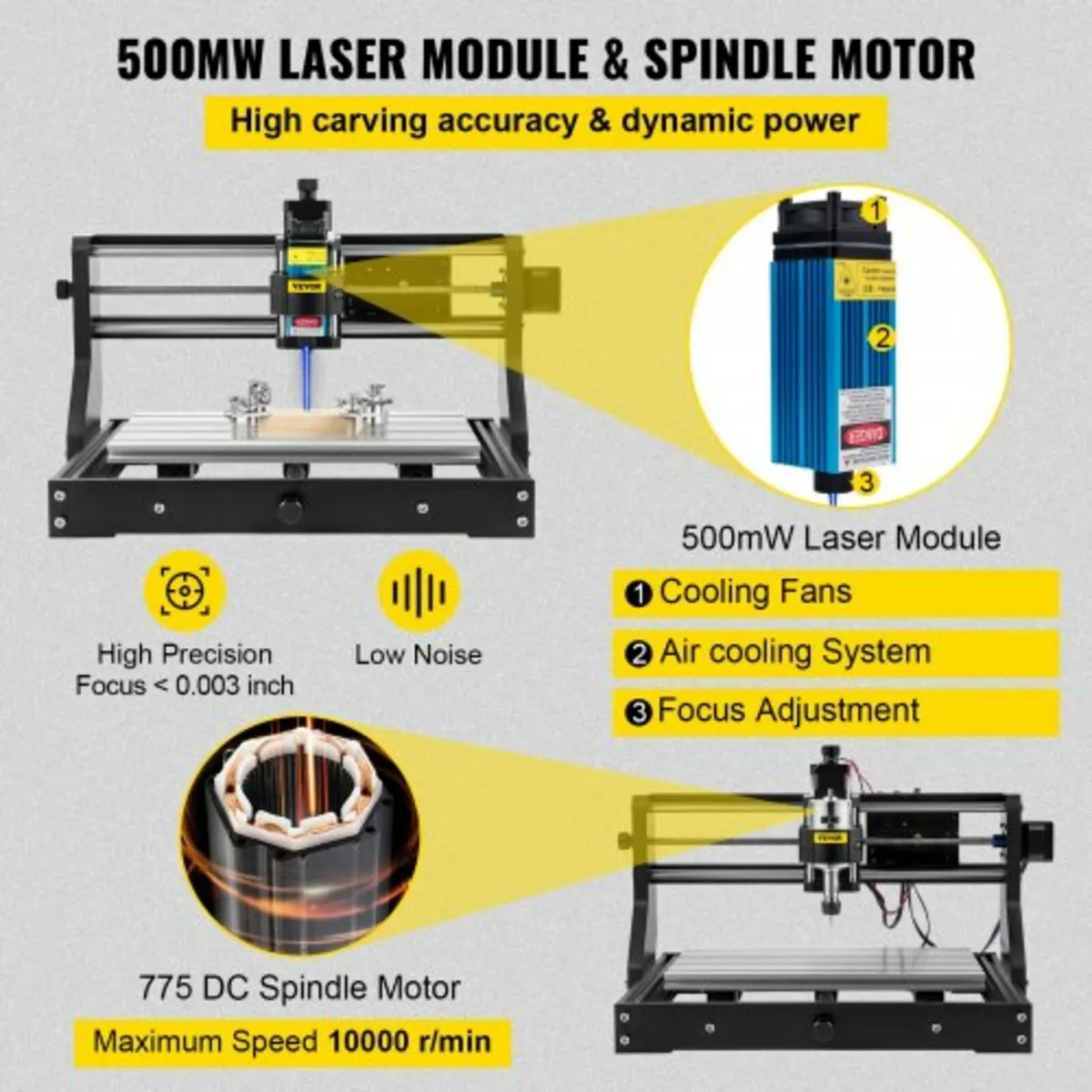CNC 3018 Pro 500mw 300×180×45mm CNC Machine GRBL C - Image 2